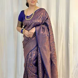 all about you Ethnic Motifs Woven Design Zari Pure Silk Banarasi Saree-picture-27