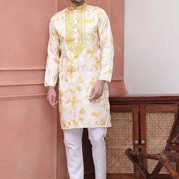 Jompers Men Embroidered Regular Sequinned Kurta with Pyjamas-image-21