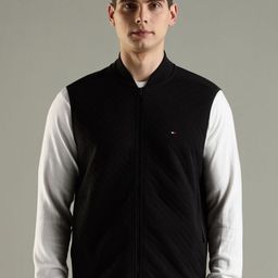 Tommy Hilfiger Stand Collar Sleeveless Cotton Gilet Jacket-picture-1