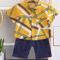 DANGAR Unisex Kids Printed Shirt with Shorts-image-133