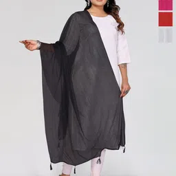 Moda Rapido Selection Of 4 Woven Design Tasselled Ethnic Dupattas-picture-38