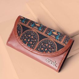 ZOUK Women Ethnic Motifs Printed Leather Card Holder-14