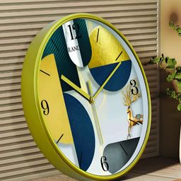RANDOM Green & Teal Printed Contemporary Wall Clock-18