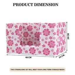 Kuber Industries Pink & White 4 Pieces Printed Cloth Organisers image 4