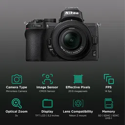 Nikon Z 50 20.9MP Mirrorless Camera (16-50 mm Lens, 23.5 x 15.7 mm Sensor, Tilting TFT Touch-Sensitive LCD) image 2
