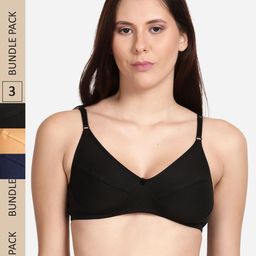 shyaway Pack Of 3 Cut & Sew All day Comfort Cotton Bra-image-17
