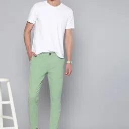 Mast & Harbour Men Green Solid Chinos-picture-22