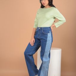 Crimsoune Club Women Wide Leg Stretchable Jeans-image-61