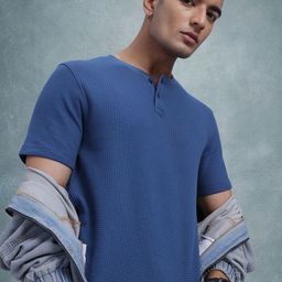 The Roadster Life Co. Henley Neck Waffle Knit T-shirt-image-89