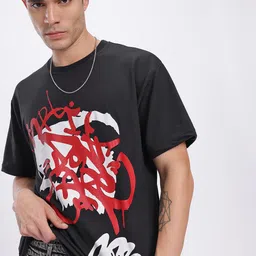 glitchez Vivid Dreamer Printed Relaxed Fit T-shirt-image-48