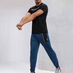 HRX by Hrithik Roshan Men Colourblocked Detail Mid-Rise Rapid-Dry Training Joggers-image-89