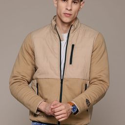 The Roadster Lifestyle Co. Zip Detail Colourblocked Padded Jacket-image-30