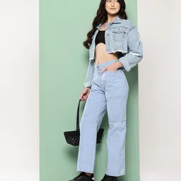 Killer Women Mid-Rise Cargo Style Slouchy Fit Jeans-image-50