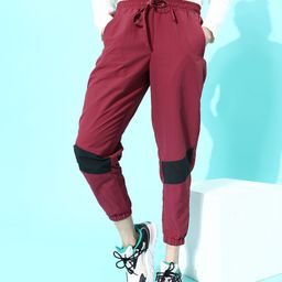 DressBerry Women Pretty Pink Colourblocked Cropped Track Pants-image-57