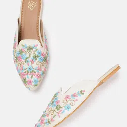 House of Pataudi Embroidered Detailed Mules-image-18