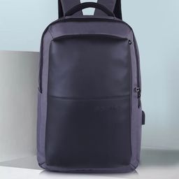 SPOTIC Unisex Brand Logo Backpack with USB Charging Port-11
