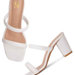 ZENVO Strapy Open Toe Block Heels image 2