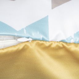 HOUZZCODE Off-White & Yellow Set of 2 Geometric Square Cushion Covers image 4