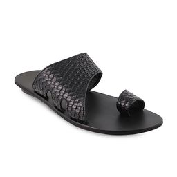 Metro Men Black Comfort Sandals-picture-2