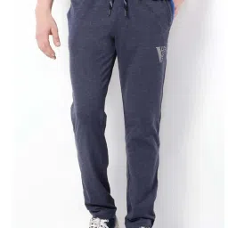 Van Heusen Athleisure Regular Fit Smart Tech Easy Stain Release Solid Trackpants - Blue Melange image 1