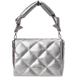 Lino Perros GunmetalQuilted Medium Shoulder Handbag-image-12