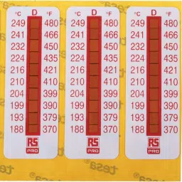RS PRO Non-Reversible Temperature Sensitive Label 188°C to 249°C 10 Levels, 7799785-3