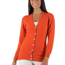 Monte Carlo Orange Wool Open Front Cardigan image 1