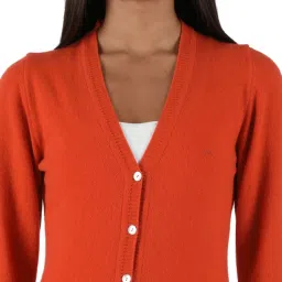 Monte Carlo Orange Wool Open Front Cardigan image 5