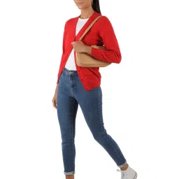 Monte Carlo Red Wool Open Front Cardigan image 4
