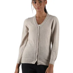 Monte Carlo Beige Wool Open Front Cardigan image 1