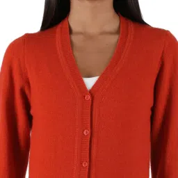 Monte Carlo Orange Wool Open Front Cardigan image 5