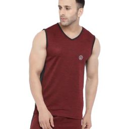 Chkokko Maroon Regular Fit Sports T-Shirt-image-55