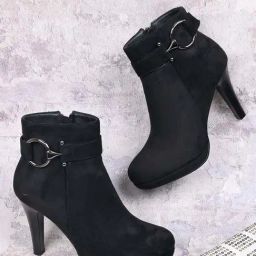 Ronnie Grey Women's Black Stiletto Boots-image-76