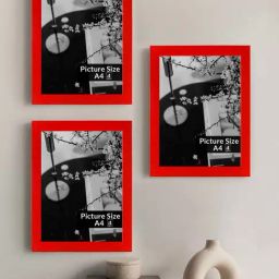 Art Street Red Engineered Wood A4 Size Certificate & Document Photo Frames - Set of 3-picture-14