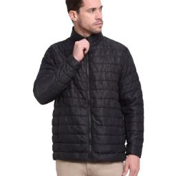 Cantabil Black Quilted Jacket-image-65