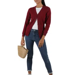 Monte Carlo Red Wool Open Front Cardigan image 4
