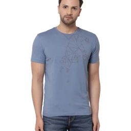 Red Tape Light Blue Cotton Crew T-Shirt-image-77