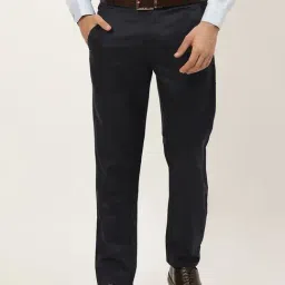 Sojanya Black Cotton Regular Slim Fit Flat Front Trousers-image-68