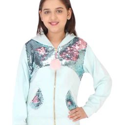 Cutecumber Kids Aqua Embellished Hoodie-picture-14
