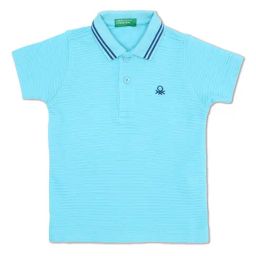 United Colors of Benetton Kids Aqua Blue Solid Polo T-Shirt-image-41