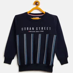 Duke Kids Navy Printed Full Sleeves Sweatshirt-image-20