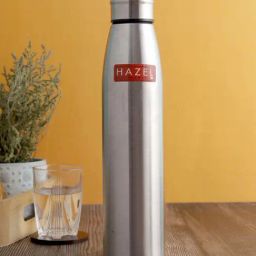HAZEL Silver Stainless Steel Single Wall Fridge Water Bottle (0.6 L)-image-37