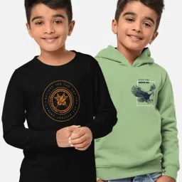 HELLCAT Black & Green Printed Full Sleeves T-Shirt (Pack Of 2)-picture-42