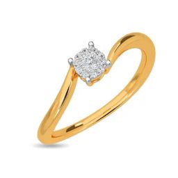 Kisna Diamond & Gold Jewellery Glitzy Regal 18k (750) Diamond & Gold Ring For Women-image-11