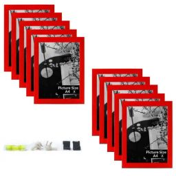 Art Street Red Engineered Wood A4 Size Certificate & Document Photo Frames - Set of 10-image-21