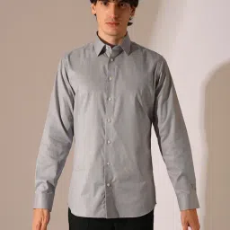 Selected Homme Grey Cotton Slim Shirt-image-34