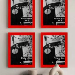 Art Street Red Engineered Wood A4 Size Certificate & Document Photo Frames - Set of 4-18