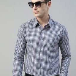 Hancock Navy Blue Checks Shirt-picture-15