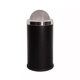 Grassland Dustbin 22 L Stainless Steel Round Black with Swing Lid, GSS1062-24
