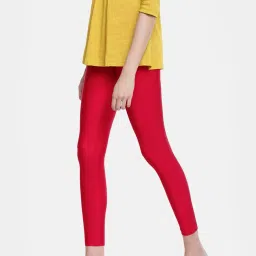 go colors! Go Colors Red Metallic Pattern Leggings image 3